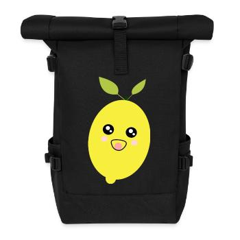Kawaii Lemon Kawaii Fruits Kawaii Fruit - Roll Top Backpack - black - Front