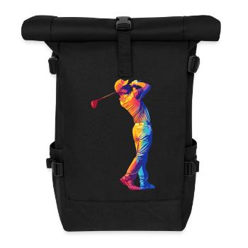 Rainbow Golfer Swing - Roll Top Backpack - black - Front