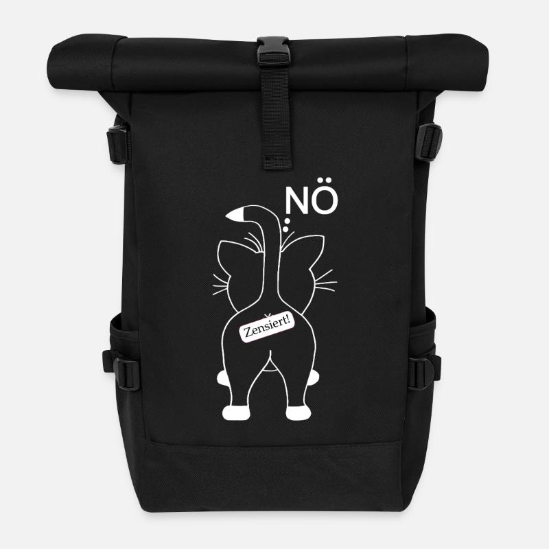 Non. Juste non. Chat par derrière - Sac à dos roll top - noir