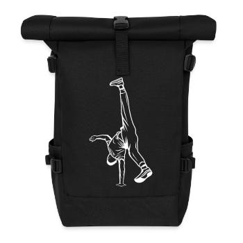 B Boy Drawing - Roll Top Backpack - black - Front