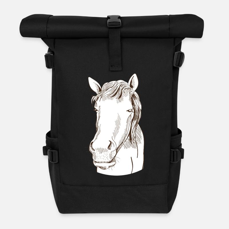 Cheval - Sac à dos roll top - noir