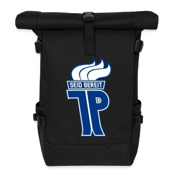 JP - Junge Pioniere Abzeichen (einfarbig) - Rolltop Rucksack - Schwarz - Vorne