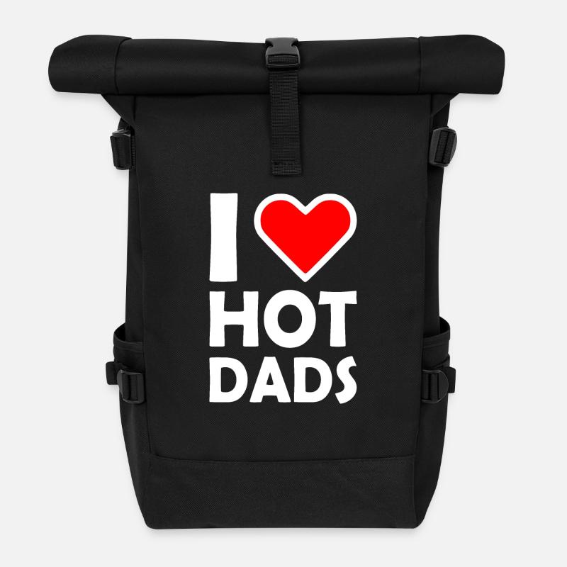I love hot dads - Rolltop Rucksack - Schwarz