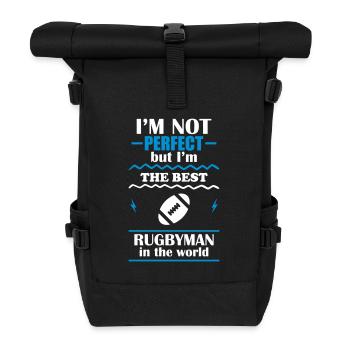 Nicht perfekt, aber der beste Rugbyspieler - Rolltop Rucksack - Schwarz - Vorne
