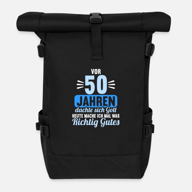 Vor 50 Jahren dachte Gott mach Gutes 50 Geburtstag - Rolltop Rucksack - Schwarz