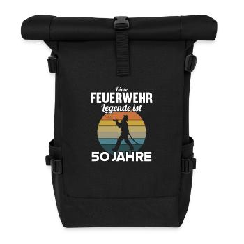 Diese Feuerwehr Legende ist 50 Jahre 50 Geburtstag - Rolltop Rucksack - Schwarz - Vorne