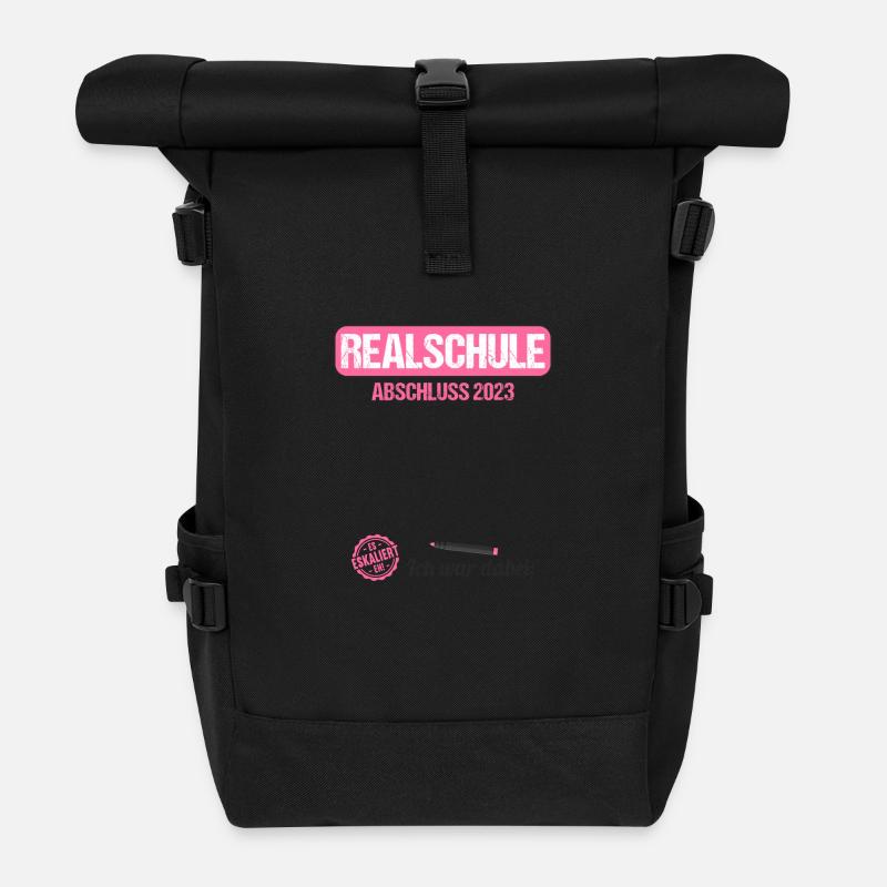 Realschule Gästebuch Realschulabschluss 2023 - Rolltop Rucksack - Schwarz