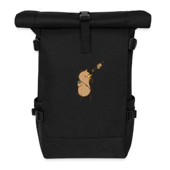 Kiwi avec arc et flèche Oiseau et fruit - Sac à dos roll top - noir - Devant