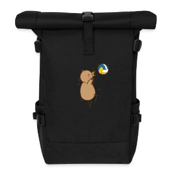 Volleyball Kiwi Oiseau et Fruit - Sac à dos roll top - noir - Devant
