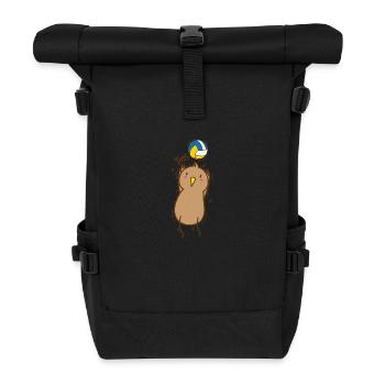 Volleyball Kiwi Bird et Kiwi Fruit - Sac à dos roll top - noir - Devant