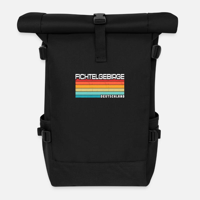 Fichtelgebirge - Rolltop Rucksack - Schwarz