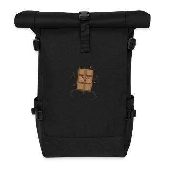 Tafel Schokolade freut sich Süßigkeit - Rolltop Rucksack - Schwarz - Vorne