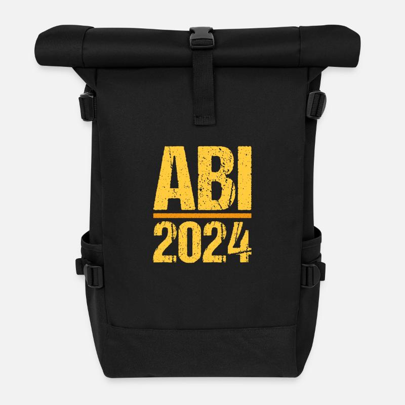 Abitur Junge Mädchen Abi Abitur 2024 - Rolltop Rucksack - Schwarz