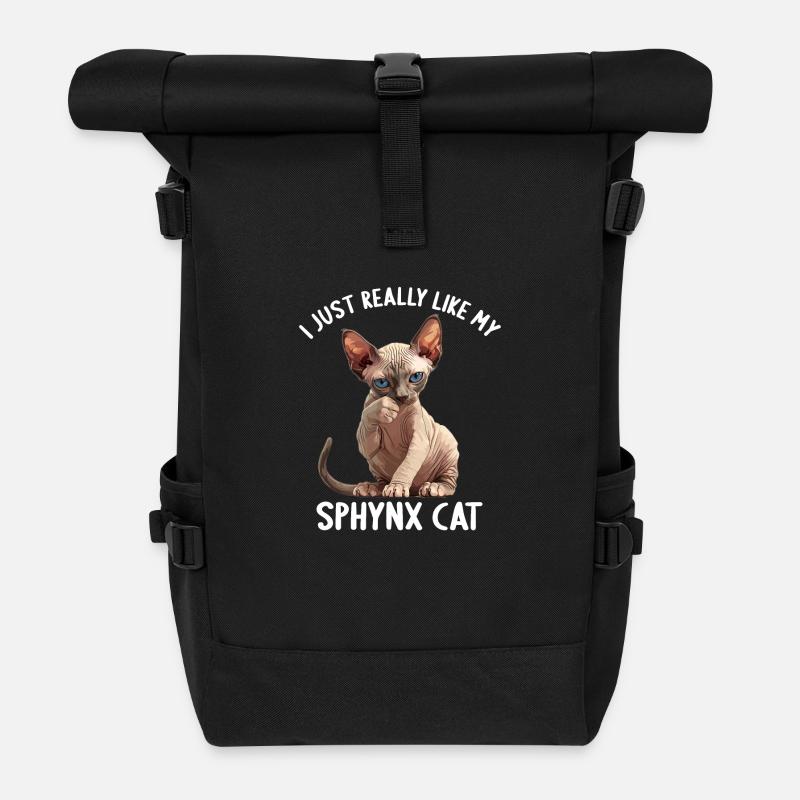 Sphynx Kätzchen Sphynx Katze - Rolltop Rucksack - Schwarz