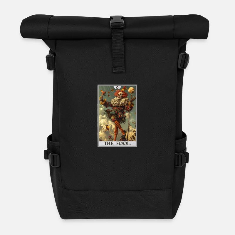 Tarotkarten Tarotkarte The Fool Der Narr - Rolltop Rucksack - Schwarz
