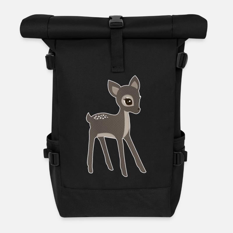 Reh - Rolltop Rucksack - Schwarz