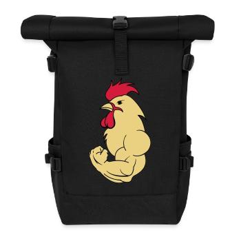 bodybuilder_hahn_2 - Rolltop Rucksack - Schwarz - Vorne