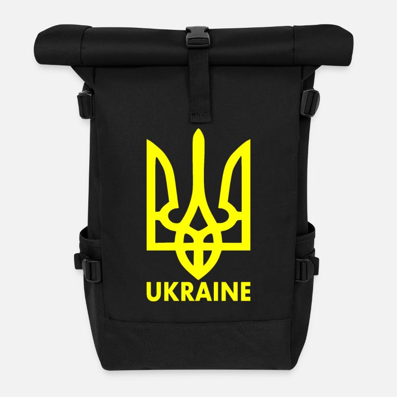 Ukraine - Rolltop Rucksack - Schwarz