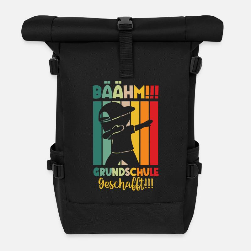 Grundschule Geschafft 2026 Grundschulabgänger - Rolltop Rucksack - Schwarz
