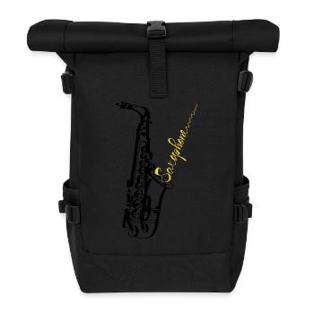 Saxophon Spieler Handwriting Geschenk Shirt - Rolltop Rucksack - Schwarz - Vorne
