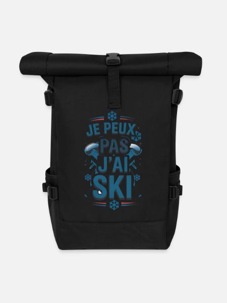Ich kann nicht Ski fahren - Rolltop Rucksack - Schwarz