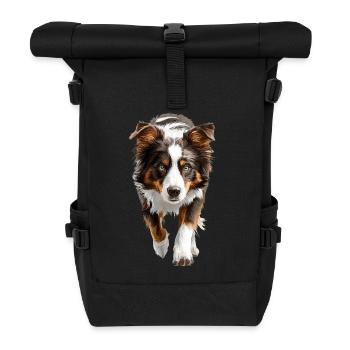 Australischer Schäferhund - Rolltop Rucksack - Schwarz - Vorne