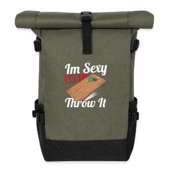 Corn Hole Sack Toss Airmail Beanbag - Rolltop Rucksack - Olive/Schwarz - Vorne