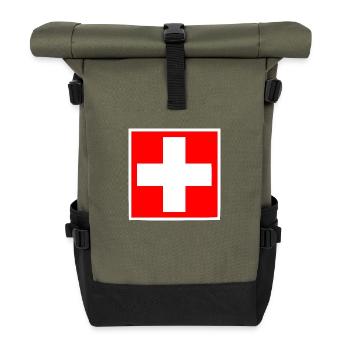 schweiz - Rolltop Rucksack - Olive/Schwarz - Vorne