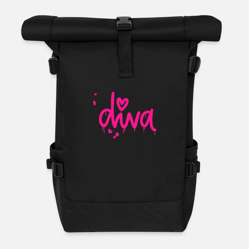 Diva - Rolltop Rucksack - Schwarz