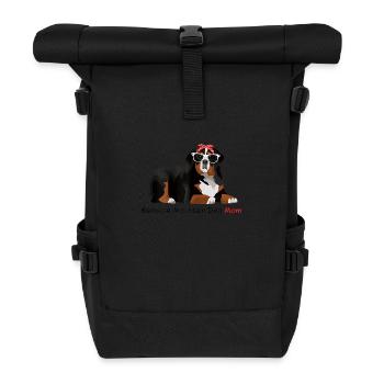 Bernese mountain dog mom - Roll Top Backpack - black - Front