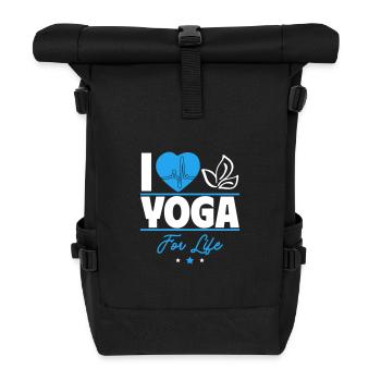 I love yoga – forever! - Roll Top Backpack - black - Front