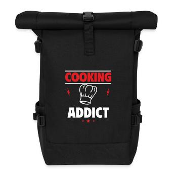 Kochsüchtiger - Rolltop Rucksack - Schwarz - Vorne