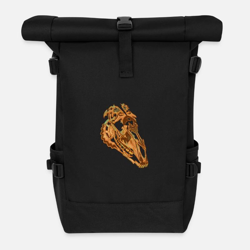 Spitze Schädel - Rolltop Rucksack - Schwarz