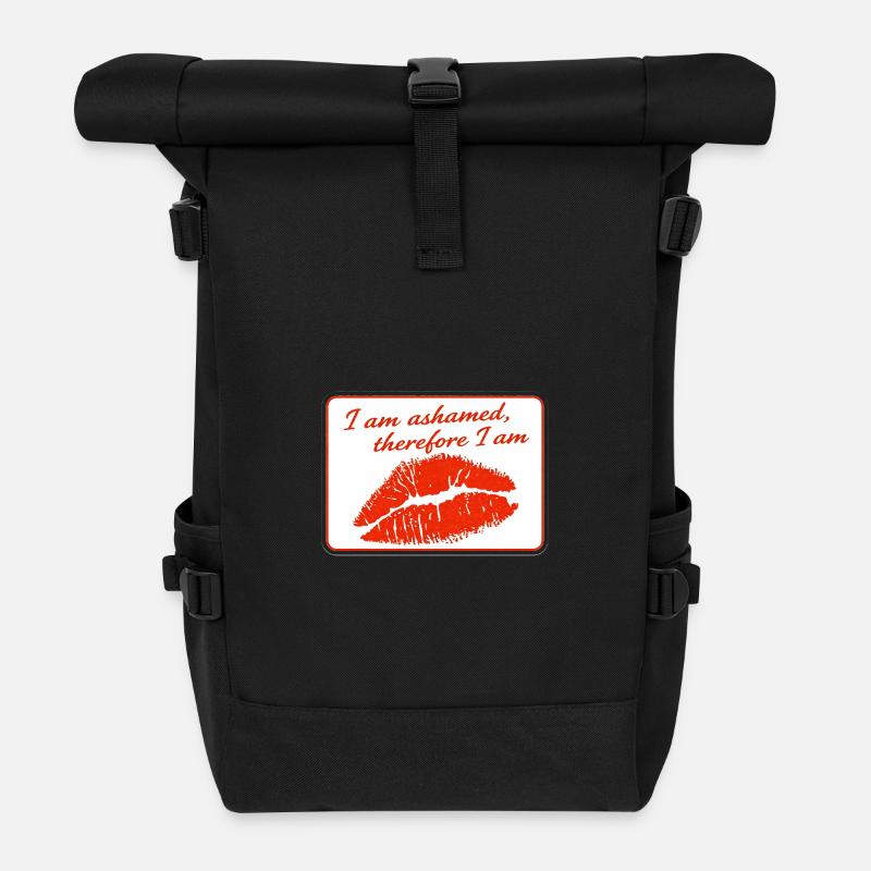 Ich schäme mich, also bin ich es - Rolltop Rucksack - Schwarz