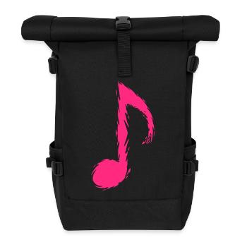Music note musical note symbol - Roll Top Backpack - black - Front