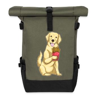 Frites du Labrador - Sac à dos roll top - olive/noir - Devant
