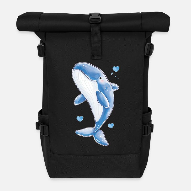 Süßer Wal - Rolltop Rucksack - Schwarz
