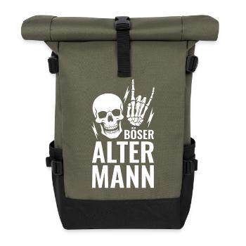 Böser alter Mann - Rolltop Rucksack - Olive/Schwarz - Vorne