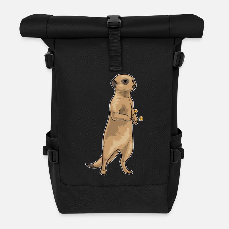 Erdmännchen Dart Dartpfeil - Rolltop Rucksack - Schwarz