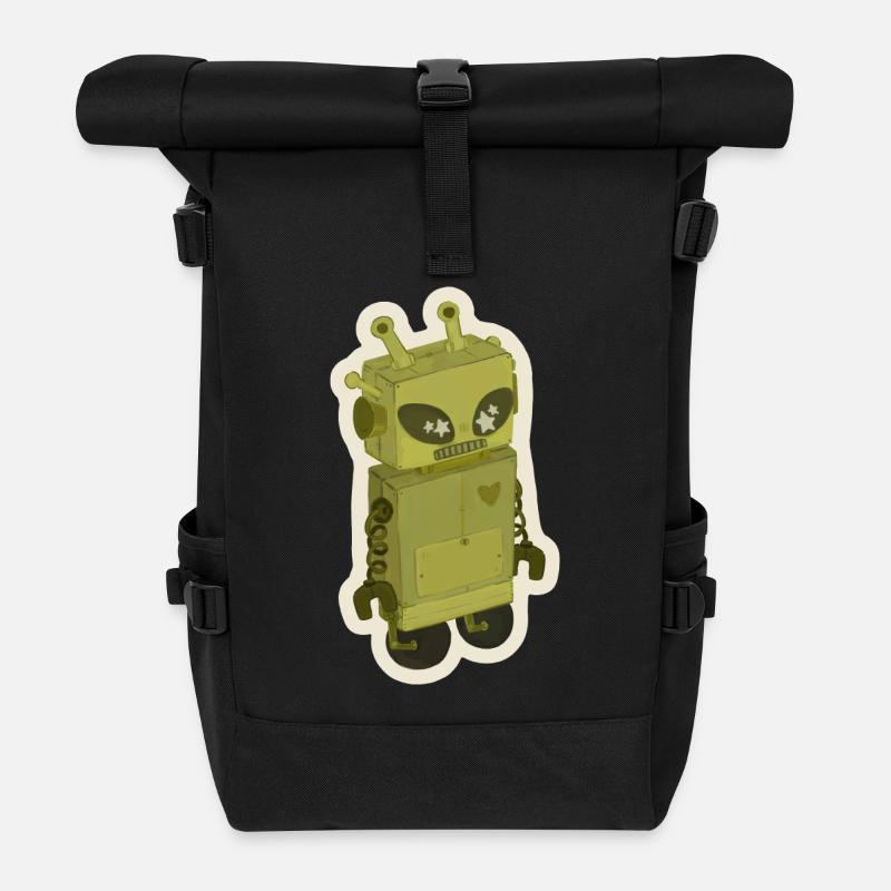 Außerirdischer Roboter - Rolltop Rucksack - Schwarz