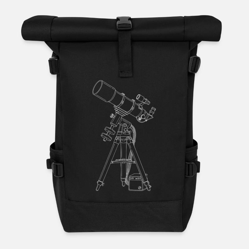 Refractor Telescope Astrophotography - Roll Top Backpack - black