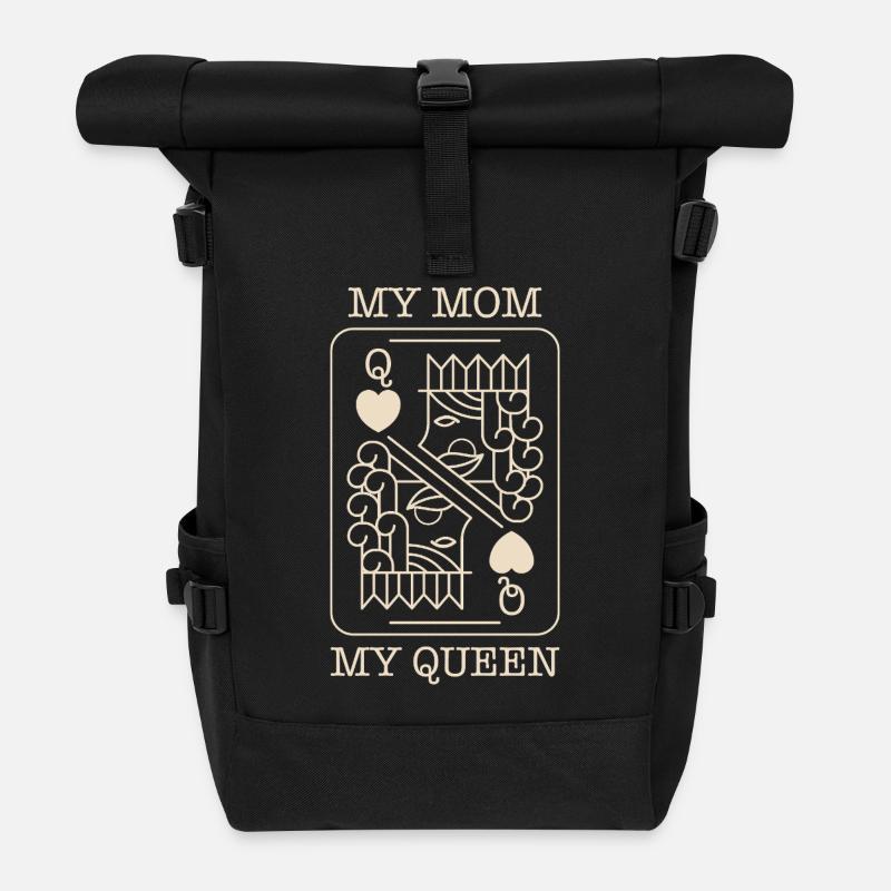 Mutter, Königin, Pokerkarte - Rolltop Rucksack - Schwarz