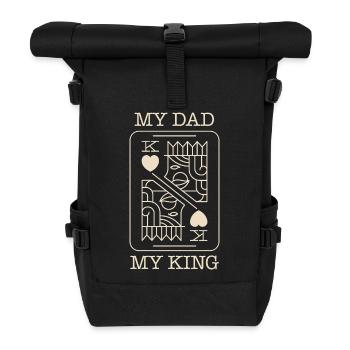 Papa, Roi, Carte de poker - Sac à dos roll top - noir - Devant