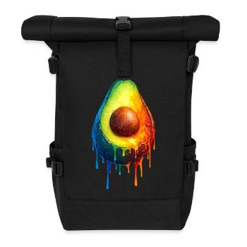 Avocado with a colorful gradient - Roll Top Backpack - black - Front