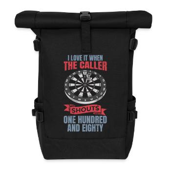Lustiger Dart Witz - Rolltop Rucksack - Schwarz - Vorne