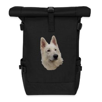 Tête de berger blanc - Sac à dos roll top - noir - Devant