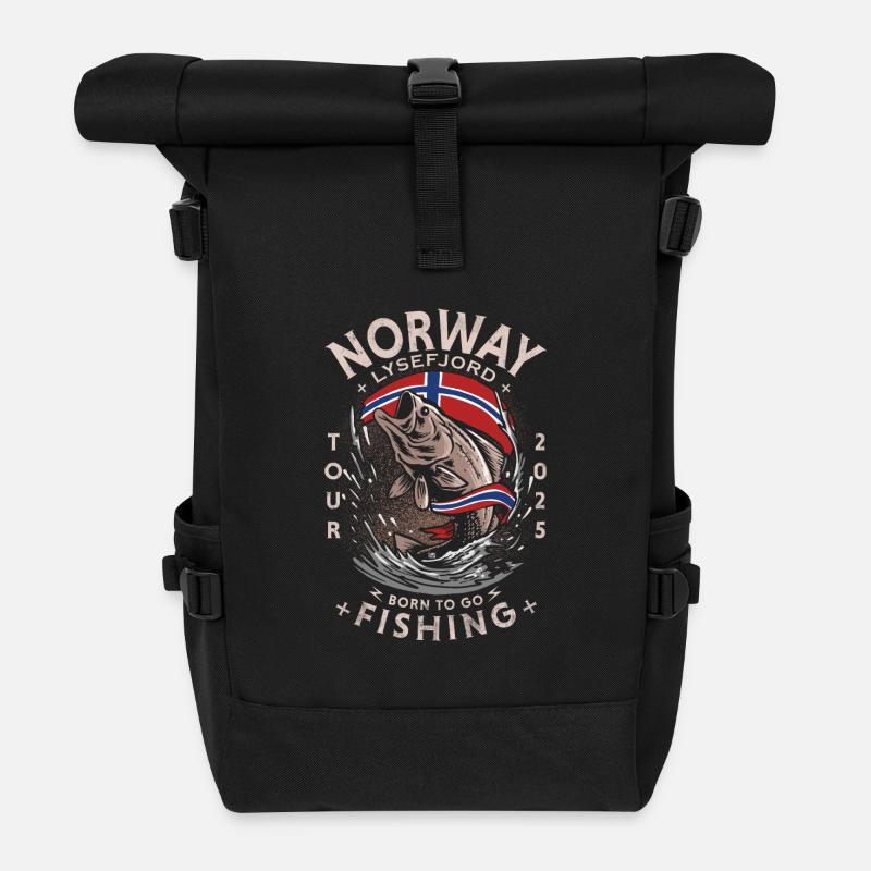 NORWAY FISHING - Lysefjord - 2025 - Roll Top Backpack - black