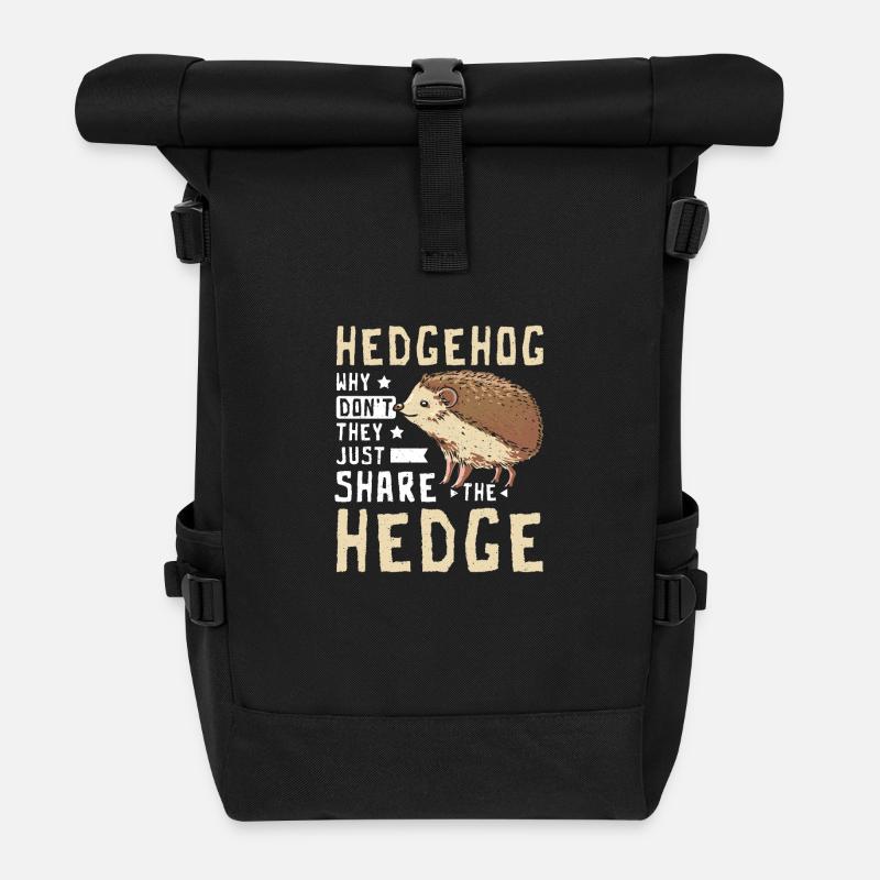 Hedgehog why don't they just share the hedge - Rolltop Rucksack - Schwarz