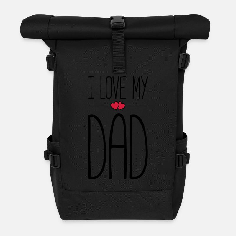 i love my dad - Rolltop Rucksack - Schwarz