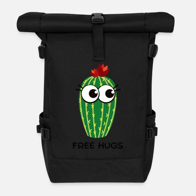 Free Hugs Cactus - Roll Top Backpack - black